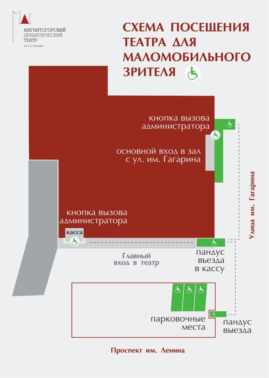 Схема посещения театра для маломобильного зрителя | Магнитогорский  драматический театр имени А.С. Пушкина